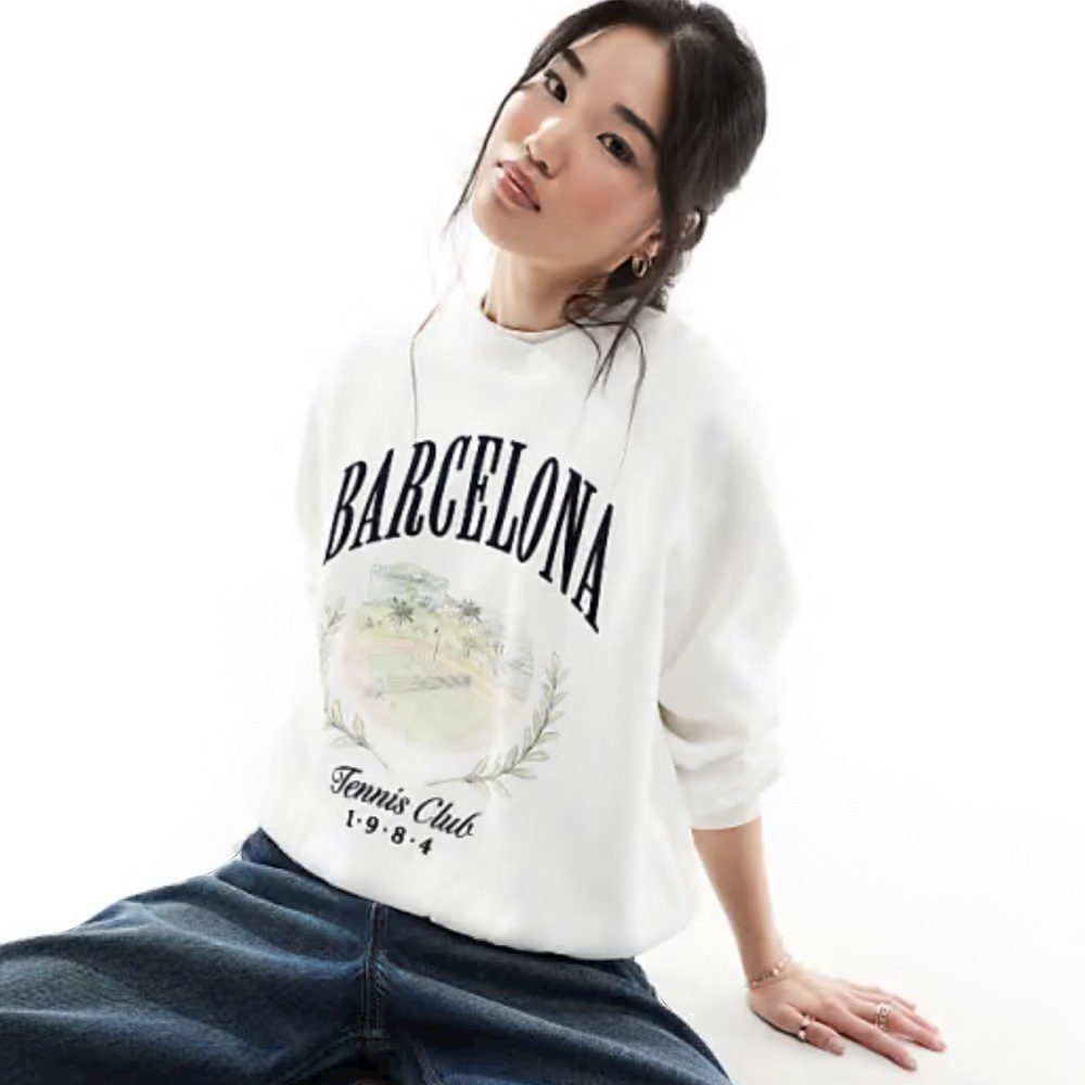 Hollister Barcelona Tennis Club Graphic Sweatshirt